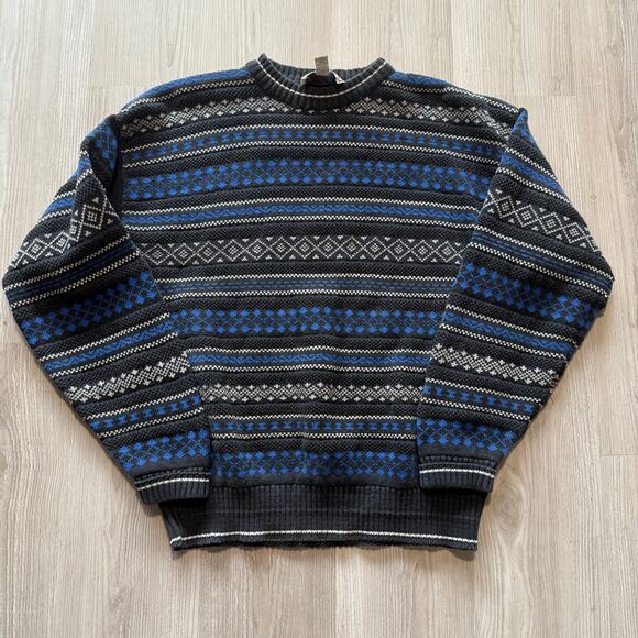 Men's Vintage 90's Aeropostale Compagnie Generale Blue Crewneck Knit Sweater XL - Picture 1 of 8